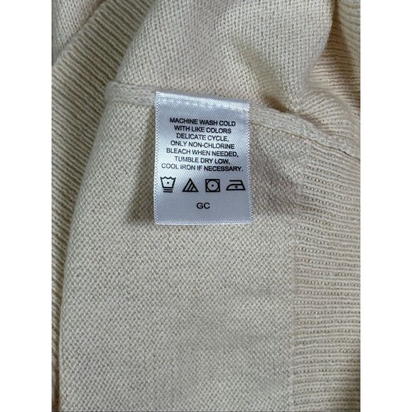 Alan Flusser Sweater Men’s L Cream V-Neck NWT - Picture 4 of 6